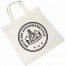 Weiße Baumwolltasche mit zwei Henkeln, rundem Logo und "HOCH DIE ZIMMERERKUNST"-Schriftzug. Motiv: Zimmererwerkzeuge in Schwarz. Wertica Shop