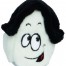 Schmoozie® ist ein Plüschreisball mit schwarzen "Algenhaaren", großen seitlichen Comicaugen und lächelndem Mund mit roter Zunge. Wertica Shop