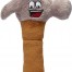Plüschiger Displayreiniger "Hammer": Beige Griff, grauer Kopf, bestickte Cartoon-Augen, Augenbrauen und lachender Mund. Wertica Shop
