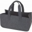 Die Filztasche "Jazzy" ist eine rechteckige, dunkelgraue Filztasche mit zwei breiten Henkeln und offenem Top, stehend auf weißem Grund. Wertica Shop