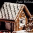 Der Aufkleber zeigt ein Lebkuchenhaus mit Zuckerguss zwischen zwei Bäumen im Schnee, oben steht in Weiß: "Frohe Weihnachten". Wertica Shop