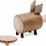 Der Notizzettelhalter "Schwein" ist ein Schwein aus Holzscheit mit Ohren, Beinen und abnehmbarem rundem Holzbauch als Notizzettelfach. Wertica Shop