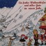 Die Weihnachtskarte "Motiv 1" zeigt ein verschneites Dorf, fröhliche Figuren und wünscht frohe Weihnachten sowie ein gutes neues Jahr auf Deutsch. Wertica Shop