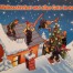 Weihnachtliche Szene: Menschen & Hunde schmücken Haus, Tannenbaum, Feuerwerk. Text: Frohes Weihnachtsfest & alles Gute im neuen Jahr. Wertica Shop