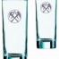 Der Zunftblock 'Dachdecker' DIN A4 ist leer, vor weißem Hintergrund. Oben ziert ein rundes, abstraktes graues Logo jedes hohe Glas. Wertica Shop