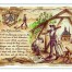 Zwei Zimmerleute bauen ein Dach - einer arbeitet, einer beaufsichtigt. Links: Deutscher Text und Werkzeugkamm. Berge, Gebäude im Hintergrund. Für Holzhänger-Schneemannsbox. Wertica Shop