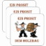 Set mit 3 Bierdeckeln, je einem Cartoon-Mann in Tracht (mit Axt, Bierfass) und dem Spruch "Ein Prosit dem Holzbau". Ideal für Fans des Holzbaus!. Wertica Shop