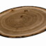 Der Teppich "Baumscheibe" zeigt eine Baumscheibe mit Jahresringen, Holzmaserung und unregelmäßigem Rand auf weißem Grund. Wertica Shop