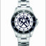 Die Armbanduhr "Dachdecker" besticht durch Edelstahlband, drehbare Lünette und ein schwarz-weißes Zifferblatt mit abstraktem Geometriemuster. Wertica Shop