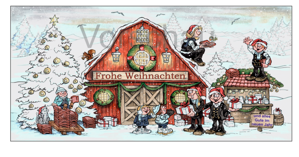 Weihnachtskarte "From Our House To Your House" – Mit Glitzer & Folie, 188 X 140 Mm, Von Jonny Javelin
