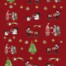 Festliches Geschenkpapier für Zimmerer: Rotes Design mit Weihnachtsbäumen, Wichteln, Geschenken, Schneemännern, Familien & Haustieren. Wertica Shop
