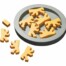 Das Knobelspiel "7 in 1" ist ein Puzzle mit rundem grauem Tablett und gelben verzweigten Teilen; vier liegen außerhalb des Tabletts. Wertica Shop